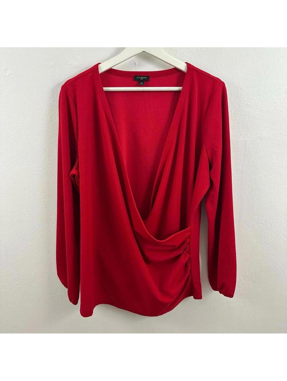 Talbots Red Cross Over Sweater Women's Size 1X